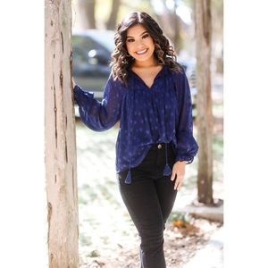 Navy Star Blouse